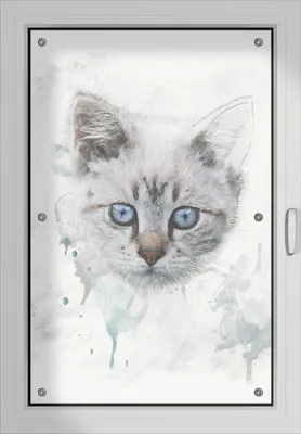 Produktbild von Wallario Lichtschutzbild, Dekorativer Sichtschutz Sonnenschutz 60 x 93 cm mit Motiv: Katze in Wasserfarben gemalt - Verdunklung ohne Bohren