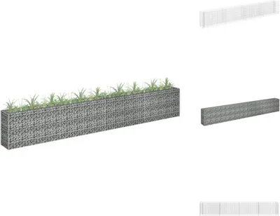 Produktbild von vidaXL Gabionen-Hochbeet Verzinkter Stahl 360×30×60 cm - Blumentöpfe & Pflanzgefäße