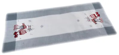 Produktbild von Tischläufer 40x90 cm Elch Stickerei Weihnachten Tischtuch Dekoration texpot