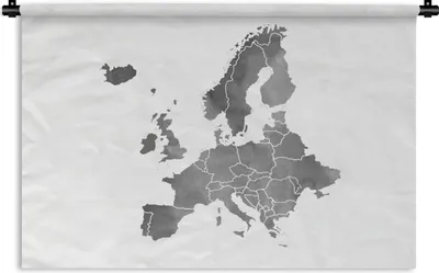 Produktbild von MuchoWow® Wandteppich Wandbehang Eurocard in grauer Aquarellfarbe - schwarz und weiß 60x40 cm Tapisserie Dekoration Wandtuch - Wanddekorationen