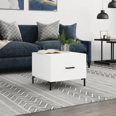 Productafbeelding van De Living Store salontafel, wit, 50x50x40 cm, van houtvezel