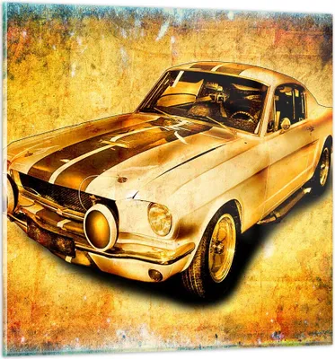 Produktbild von Bilder auf glas - Auto klassisch Geschwindigkeit Sammler - 70x70cm - Glasbilder - Wandbilder - Kunstdruck - Wanddekoration aus Glas - Glas Bilder - Wandbild auf Glas - GAC70x70-0528
