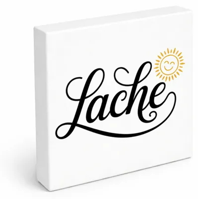 Produktbild von Lebensfreude Lache Holzbild in 15x15 cm zum Stellen oder Aufhängen