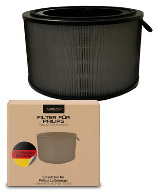 Produktbild von Comedes Ersatzfilter einsetzbar statt Philips FY3400/30 | HEPA & Aktivkohle passend für AC3420 & AC3421 Luftreiniger