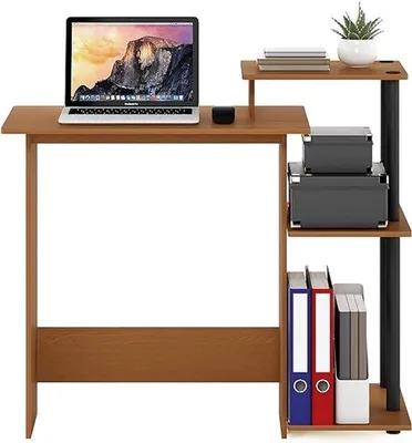 Produktbild von Famanu Schreibtisch Kompakt mit Seitenregalen - 85,3 x 39,6 cm
