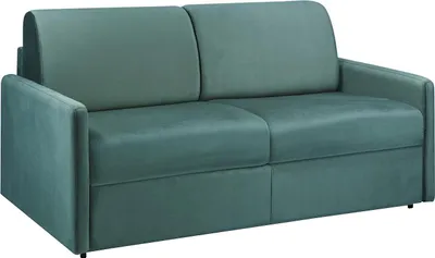 Produktbild von Schlafsofa 3-Sitzer - Liegefläche: 140 cm - Matratzenhöhe: 14 cm - Samt - Minzgrün - CALIFE