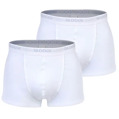 Produktbild von Sloggi Men Basic Short, heren boxers (2-pack), wit