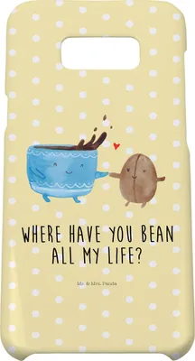 Produktbild von Mr. & Mrs. Panda Samsung Galaxy S8 plus Handyhülle  Kaffee Bohne - Gelb Pastell - Geschenk, Hülle, Handy Case, Zufriedenheit, Cover, Kaffeebohne, Lustige Sprüche, Glück
