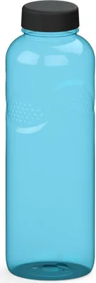 Produktbild von Trinkflasche Carve 'Refresh' 1L - BPA frei und auslaufsicher Wasserflasche für Schule, Sport und Freizeit - transparent-blau/schwarz