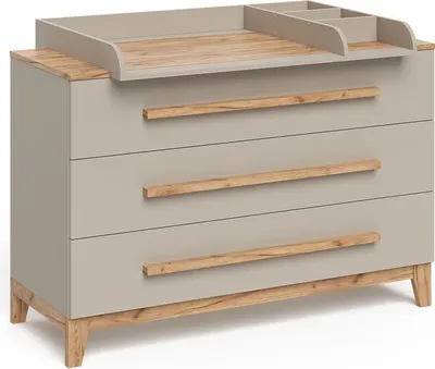 Produktbild von Wickelkommode Vitalispa Malia Cashmere/Artisan 133.2 x 98 cm mit 3 Schubladen, Model 58357