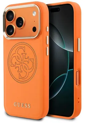 Image de Étui Guess Perforated 4G Magsafe pour iPhone 17 Pro Orange