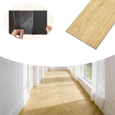 Obrázek produktu pro TANYEAR 18 kusů samolepicích vinylových desek, PVC podlahová krytina, vinylová podlaha s dřevěnou strukturou, 91,44 x 15,24 cm, protiskluzové, voděodolné podlahové dlaždice (1817-62)