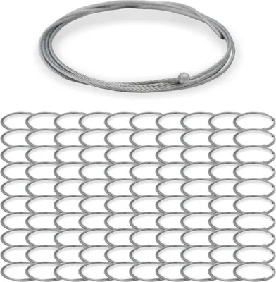 Produktbild von 100x Drahtseil Ø 1,5 mm, 7x7 mit Kugelnippel Ø 4,5 / 5,0 mm, Stahl verzinkt | Länge 5000 mm