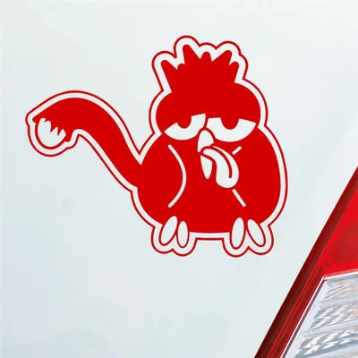 Produktbild von Auto Aufkleber Comic crazy Henne Tuning 12x10 cm Rot Sticker Heckscheibenaufkleber