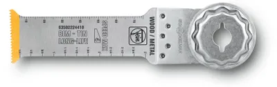 Immagine prodotto di Lama bimetallica Fein E-Cut con rivestimento TiN, lunghezza 90 mm, larghezza 32 mm, confezione da 1 | 63502224410