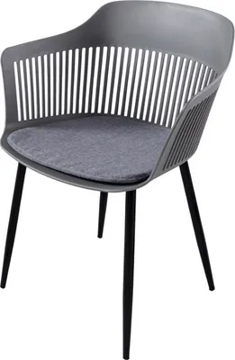 Produktbild von riess-ambiente Design Stuhl AIRE grau Kunststoff Stahlgestell Indoor Outdoor inkl. Kissen Gartenstuhl Outdoorstuhl