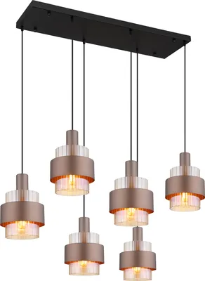 Produktbild von Globo Lighting Hängeleuchte Metall schwarz matt, 6x E27