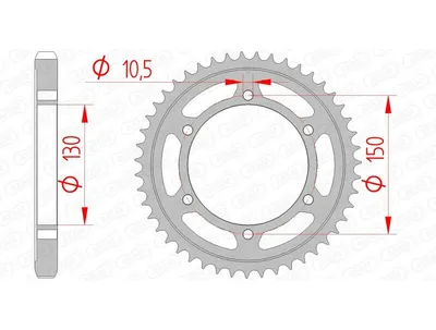 Produktbild von AFAM Kettenrad Stahl Standard - 530