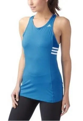 Produktbild von Adidas Performance Tank Top Gr.S Damen Shirt Stretch Blau Bluse Fitness Sport