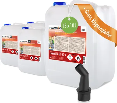 Produktbild von 15x 10 L FLAMBIOL® Bioethanol 100% Hochrein