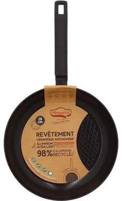 Immagine prodotto di Padella - MENASTYL - 6020638 - Alluminio forgiato - 28 cm - Nero - Adatta a tutti i tipi di piano cottura, compreso quello a induzione
