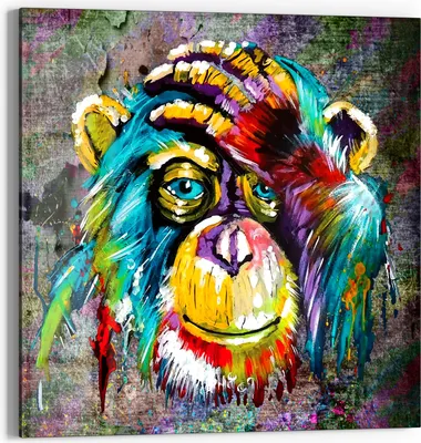 Produktbild von DEQOART Glasbild Echtglas 50x50 cm 'Farbenfrohe Stille' Wandbild Bild modern Deko
