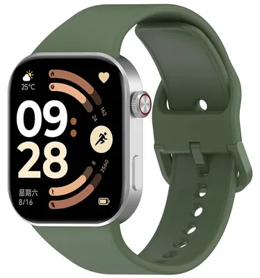 Produktbild von Armband für Xiaomi Redmi Watch 6 / 5 / 4 /Smart Band 10 Pro / 9 Pro / 8 Pro, Bizon Strap Watch Silicone, Dunkelgrün