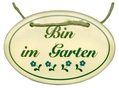 Produktbild von Emailleschild Bin Im Garten 355019