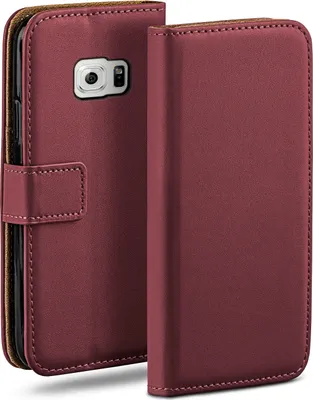Produktbild von moex® Book Case kompatibel mit Samsung Galaxy S6 - Hülle 360 Grad klappbar, Weinrot