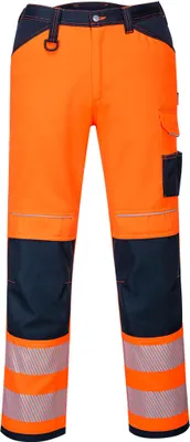 Produktbild von Portwest PW340 PW3 Warnschutz-Arbeitshose Orange/Navy Short Gr. 28