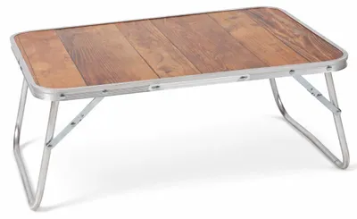 Immagine prodotto di Tavolo Vassoio Pieghevole 60x40x25 cm Tavolino per Divano Letto in Alluminio e MDF Legno