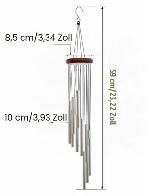 Produktbild von Windspiel Metall 52cm 12 Röhren Klangspiel für Draußen Heimdekoration