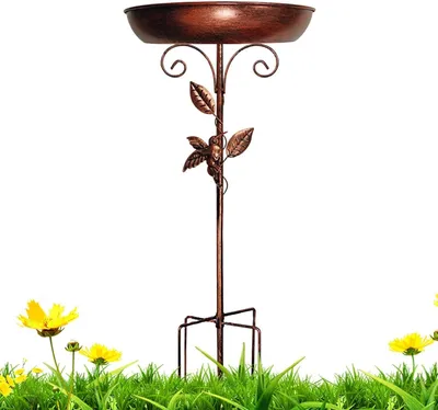 Productafbeelding van Vogelbad van roestvrij staal, geschikt voor terras, tuin, gazon, binnenplaats, balkon, terras en vijver