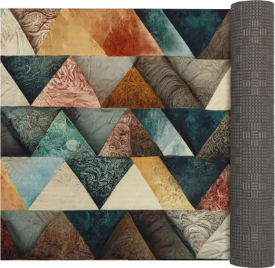 Produktbild von Küchenläufer LUIGI Triangulum pflegeleicht hochwertig Flurläufer Küchenteppich 52x100cm Bunt Robust Teppichläufer