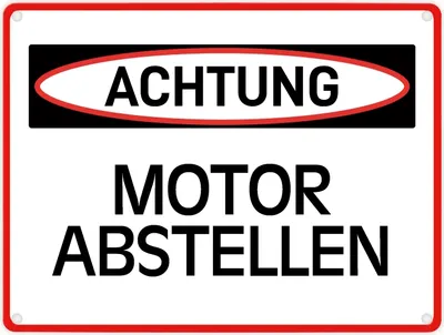 Produktbild von Motor abstellen Warn- und Hinweisschild im modernen Design Warnschild Hinweis