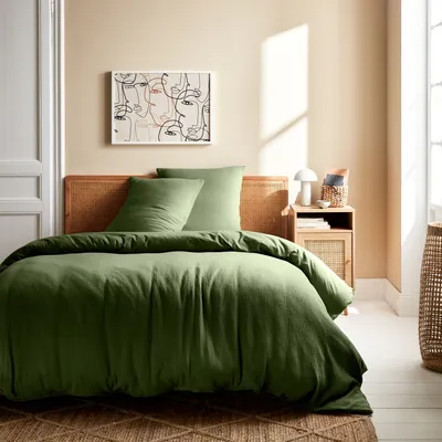 Immagine prodotto di Set biancheria da letto in garza di cotone verde kaki