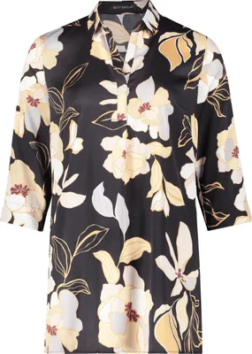 Produktbild von Betty Barclay gemusterte Hemdbluse mit 3/4 Arm, ausgestellt, 80 cm Gesamtlänge