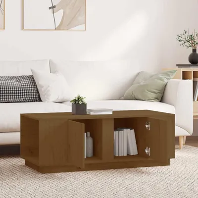 Immagine prodotto di Maison Exclusive - Tavolino da salotto marrone miele 110x50x40 cm in legno massello di pino