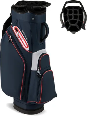 Produktbild von Golftasche mit 14 Fächern, leichte Golfreisetasche mit 6 Reißverschlusstaschen, Golfreisetasche mit Handtuchhalter& Regenschirmhalter, Standtasche für Golfschläger