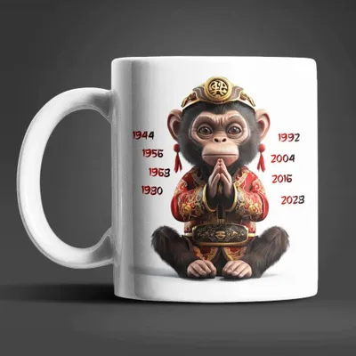 Produktbild von Affe Chinesisches Jahres Sternzeichen Tasse Kaffeetasse Teetasse Geschenkidee