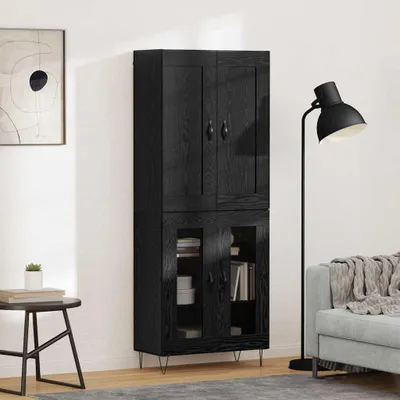 Immagine prodotto di vidaXL Credenza nera look rovere 69,5 x 34 x 180 cm materiale a base di legno