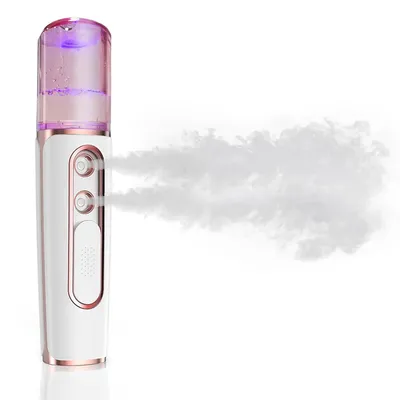 Produktbild von Tragbarer Kühlnebel-Gesichtsdampfer mit zwei Düsen – USB wiederaufladbar, erzeugt feine Nano-Partikel – zur Hydratation und als Make-up-Vorbereitung