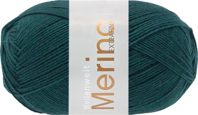 Produktbild von Lana Grossa MEILENWEIT 100 g MERINO EXTRAFINE weiche 4-fach Merino-Sockenwolle 420 m Farbe 2467 - Tiefseegrün