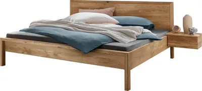 Produktbild von Bett Aalbe 180x200 Eiche Massiv Holzkopfteil Doppelbett