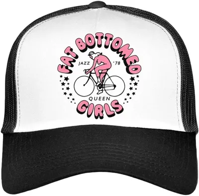 Immagine prodotto di Cappello Queen Unisex con retro a rete: Fat Bottomed Girls, Titolo predefinito, Bianco e Nero