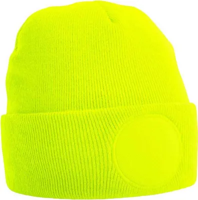 Image de Beechfield Patch Bonnet rond PC3948 (taille unique) (Jaune fluo)