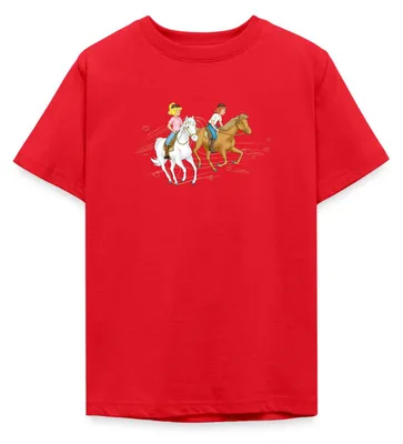 Produktbild von Spreadshirt Bibi Und Tina Ausritt Mit Amadeus Und Sabrina Teenager T-Shirt, 152/164 (12-14 Jahre), Rot