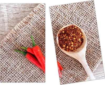 Produktbild von Spritzschutz Herdabdeckplatte Schneidebrett aus Glas Frischer Chili 2-Teilig (60x52cm)