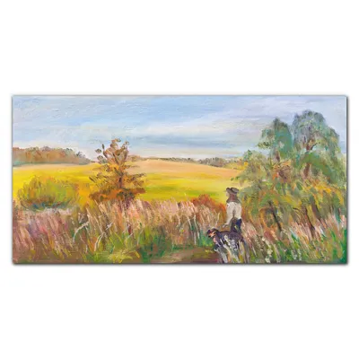 Produktbild von Coloray Bild aus Leinwand 120x60 Leinwand Dekoration - Das Dorf Feld Himmel Natur