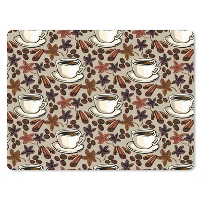 Produktbild von MuchoWow® Mauspad Mousepad Kaffee - Zimt - Muster 23x19 cm - Mousepads - Maus Mat - Pad - Mausunterlage - Schreibtischunterlage - Mauspad